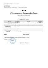 Гостиничные чеки в Александрове